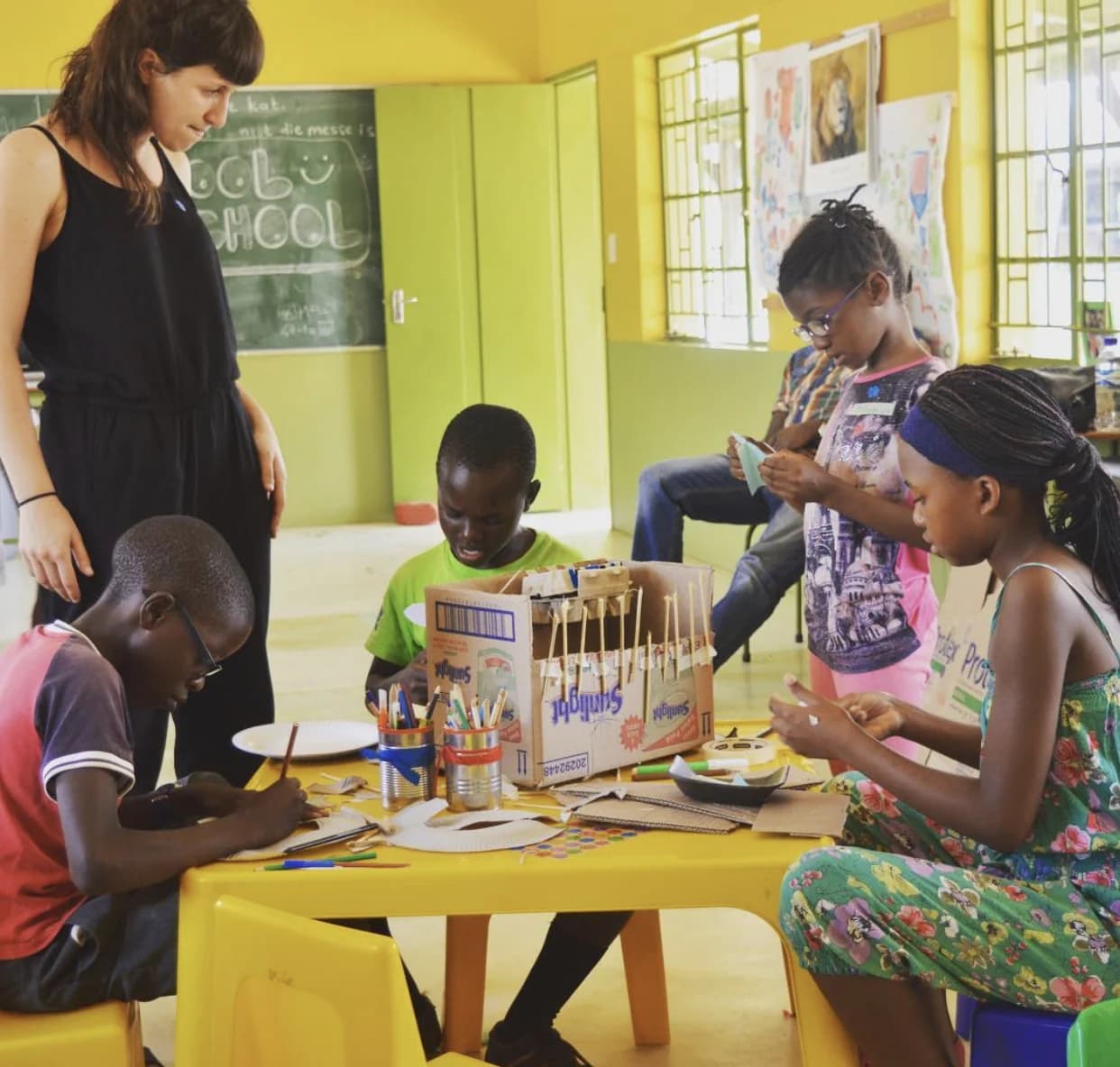 Learning together around a classroom table